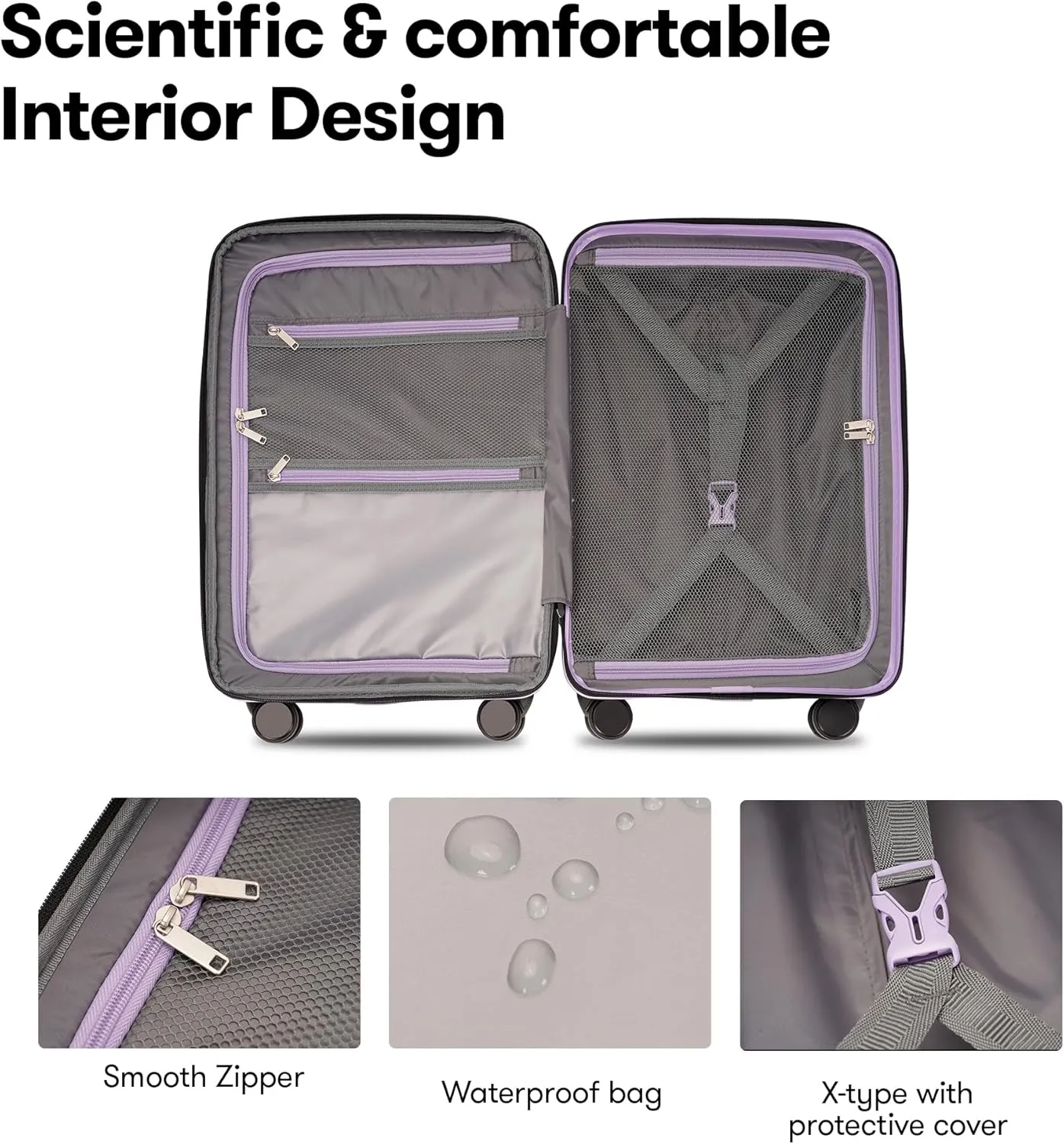 29 Inch Large Suitcase with Spinner Wheels TSA Lock Lightweight Expandable Hard Shell Luggage for Women, Purple