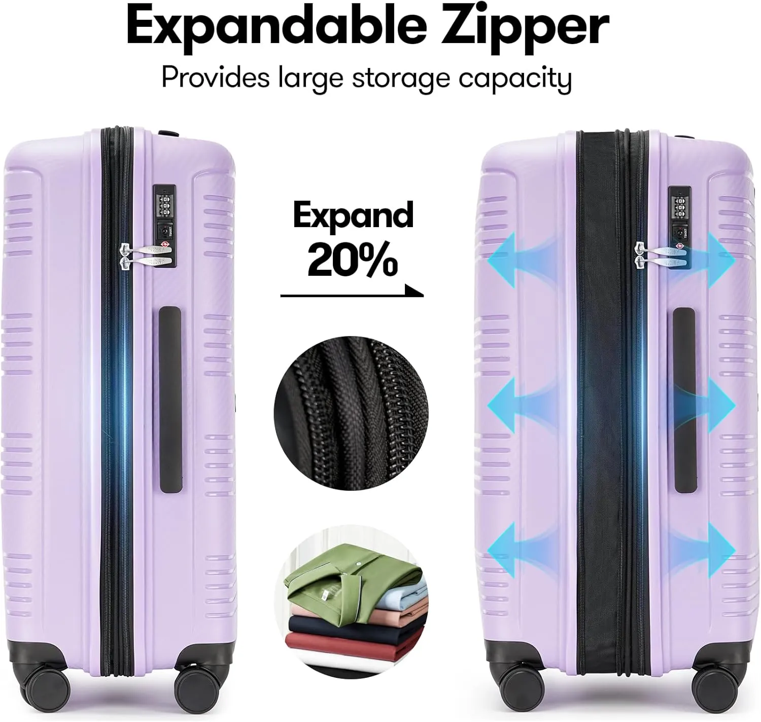 29 Inch Large Suitcase with Spinner Wheels TSA Lock Lightweight Expandable Hard Shell Luggage for Women, Purple