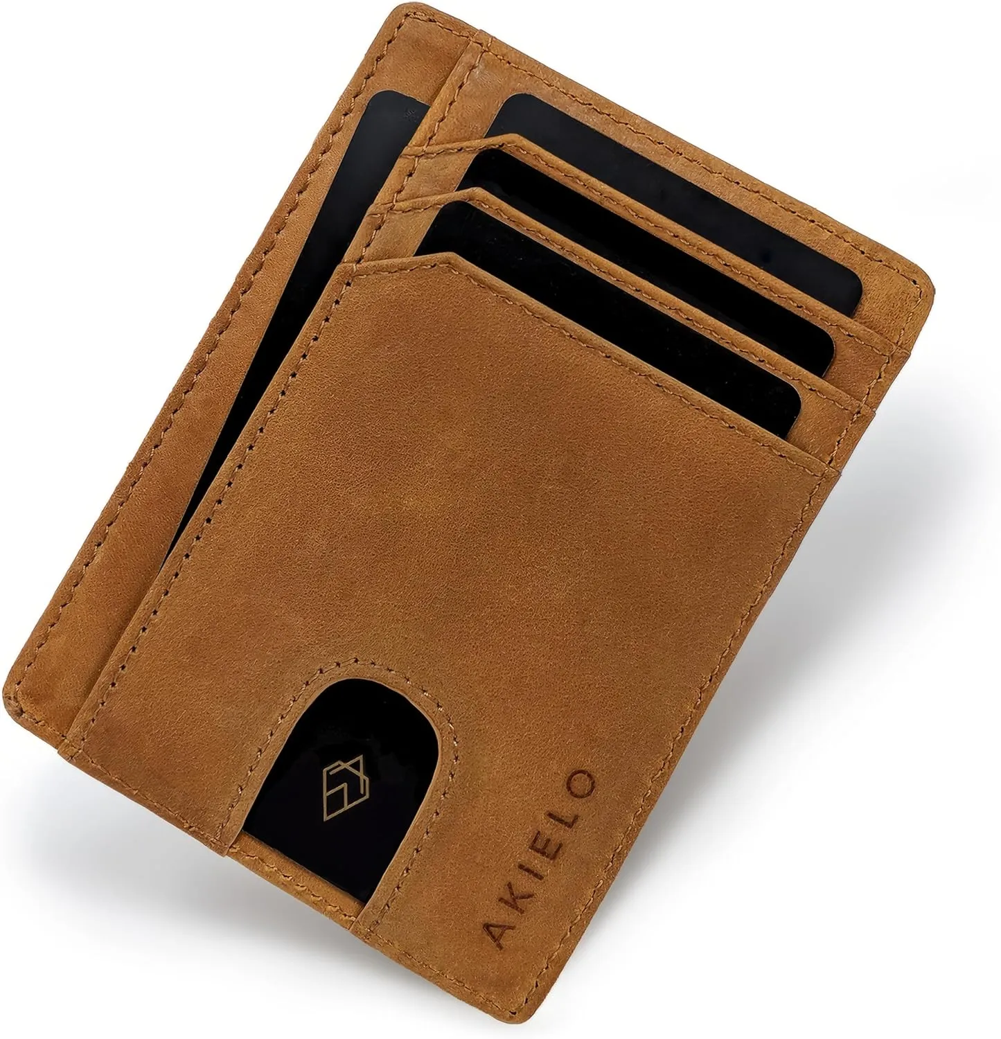 AKIELO RFID Blocking Credit Card Holder and Gift Box  Slim Wallets for Men  Minimalist Card Wallet (Bravo Collection)