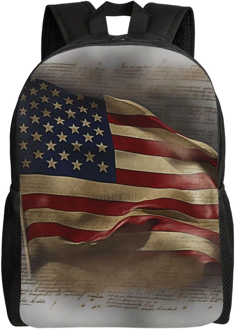 American flag Travel Backpack for Women Men Large Laptop Bag 16.1Inch College Bag Casual Daypack