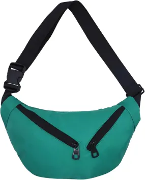 AMPOSSTO Crossbody Bag for Women Girls Minimalist Shoulder Bag Zipper Chest Bag Casual Waist Bag, Green, Minimalist