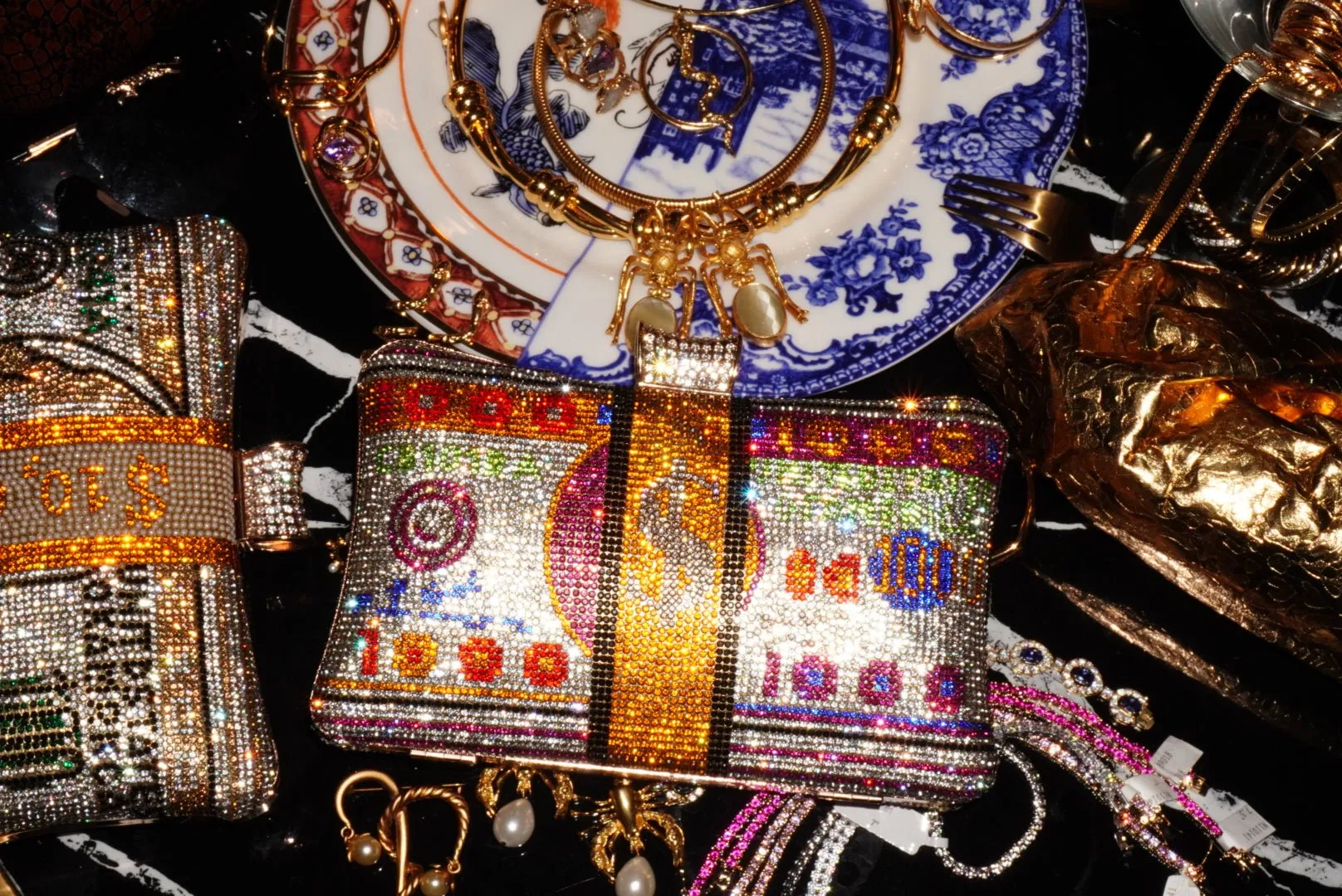 Art Basel Gold Money Party Clutch