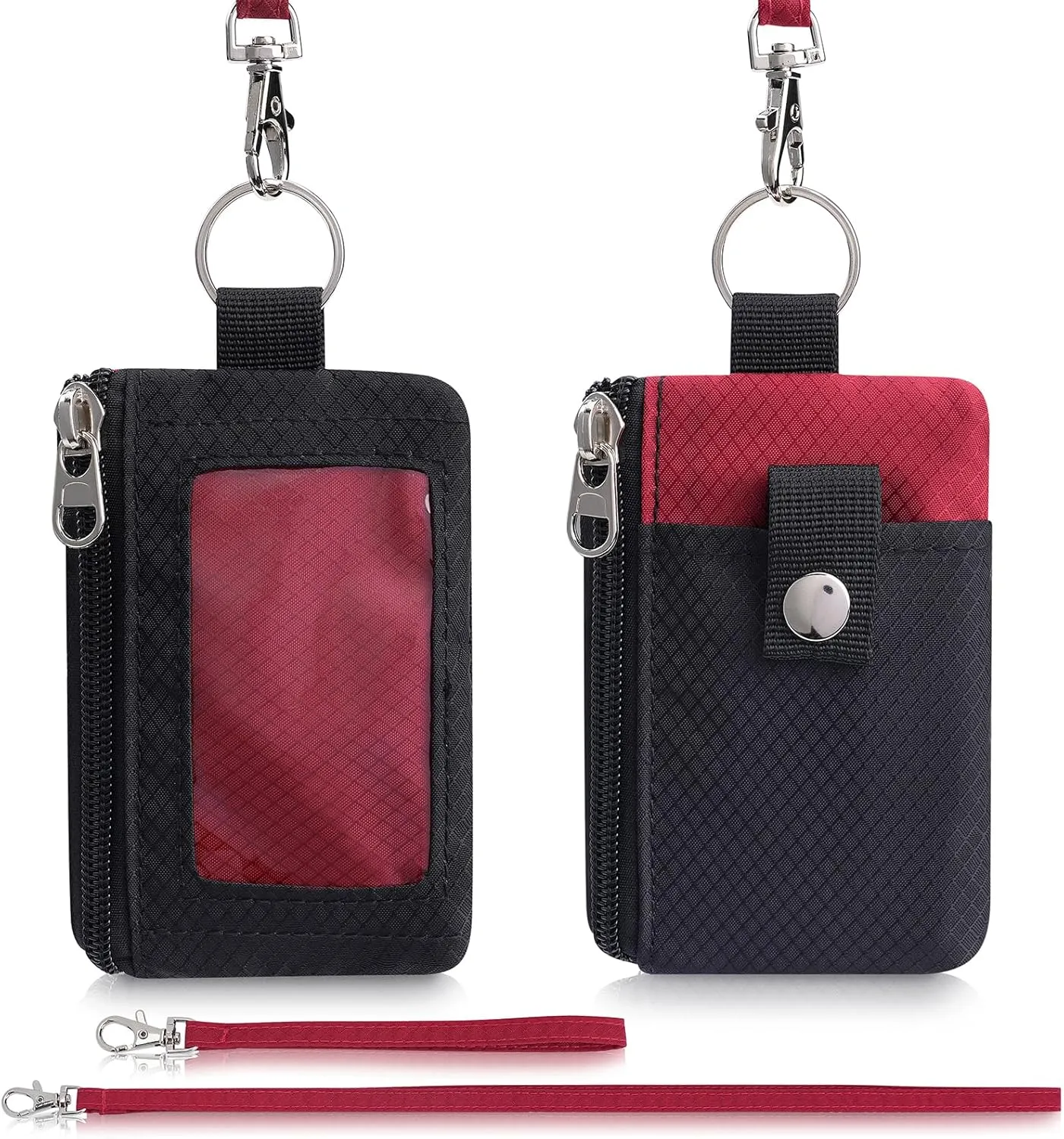 Artpaxy Minimalist Wallet For Mens Womens, Black Red, Classic