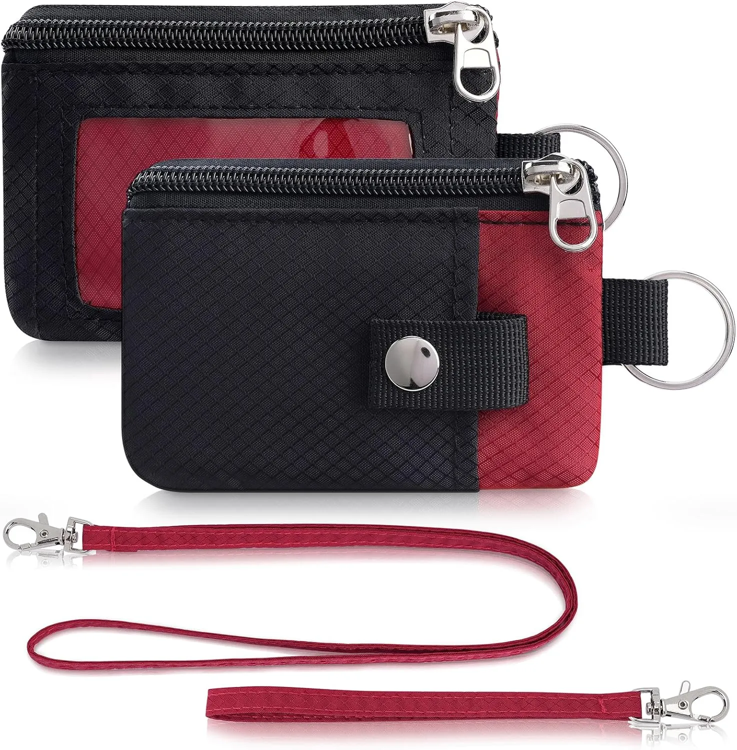 Artpaxy Minimalist Wallet For Mens Womens, Black Red, Classic