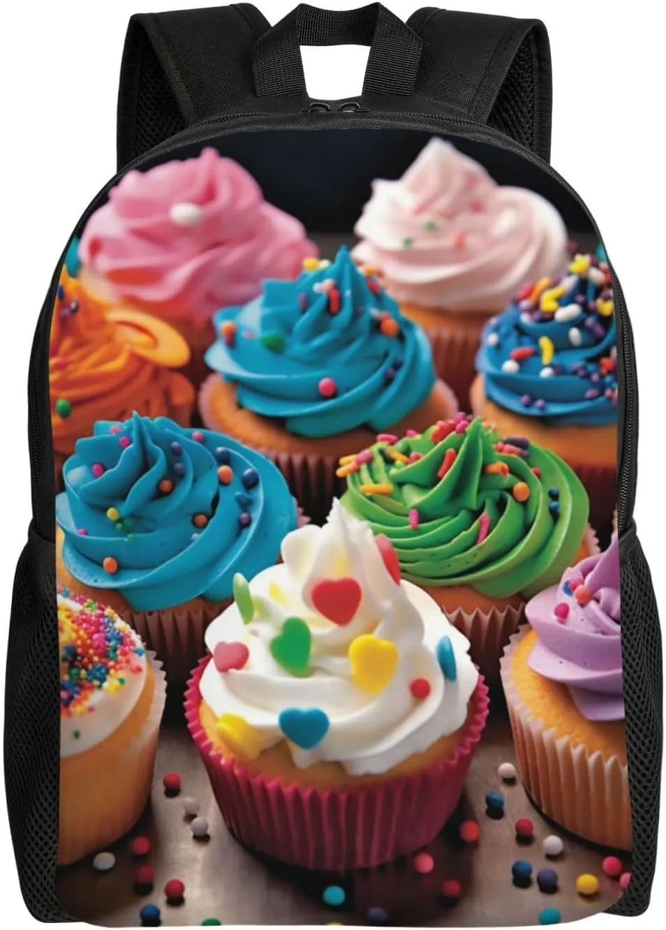 Birthday Cupcakes Travel Backpack for Women Men Large Laptop Bag 16.1Inch College Bag Casual Daypack
