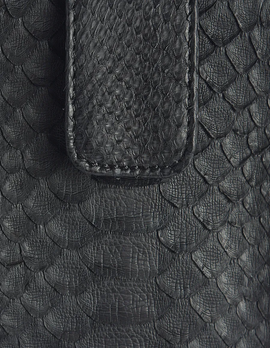 Black Python Crossbody Clutch