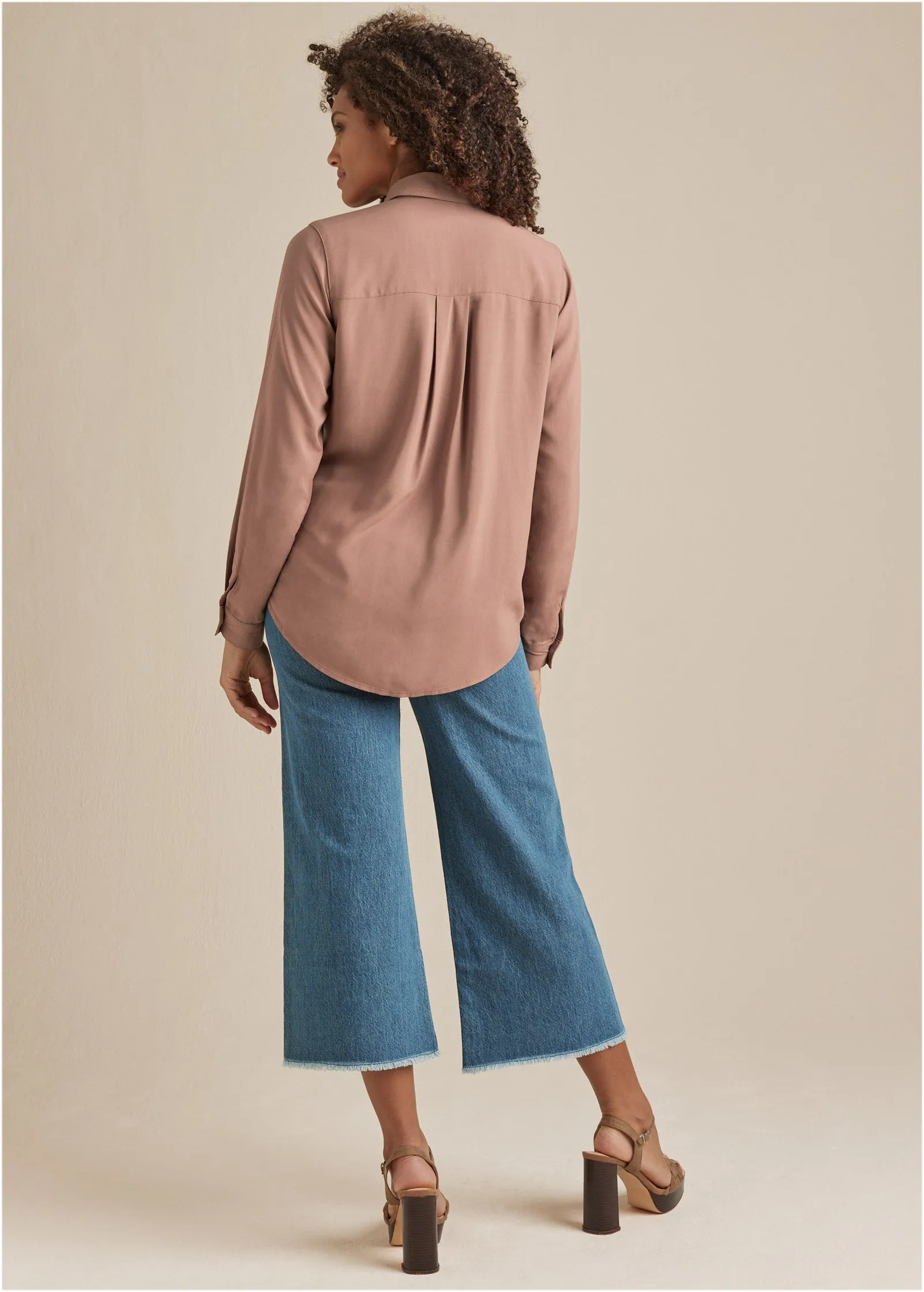 Button-Up Blouse - Taupe