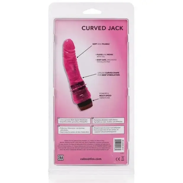 CalExotics Hot Pinks Curved Jelly Vibrating 6.5" Dildo