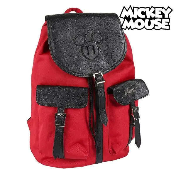 Casual Backpack Mickey Mouse Red Black