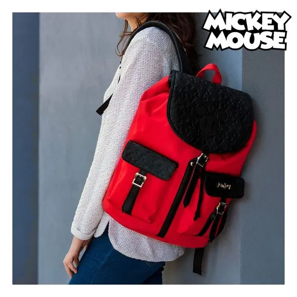 Casual Backpack Mickey Mouse Red Black