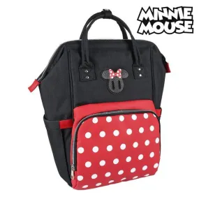 Casual Backpack Minnie Mouse Black Red