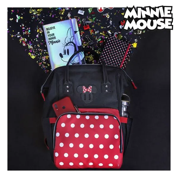 Casual Backpack Minnie Mouse Black Red