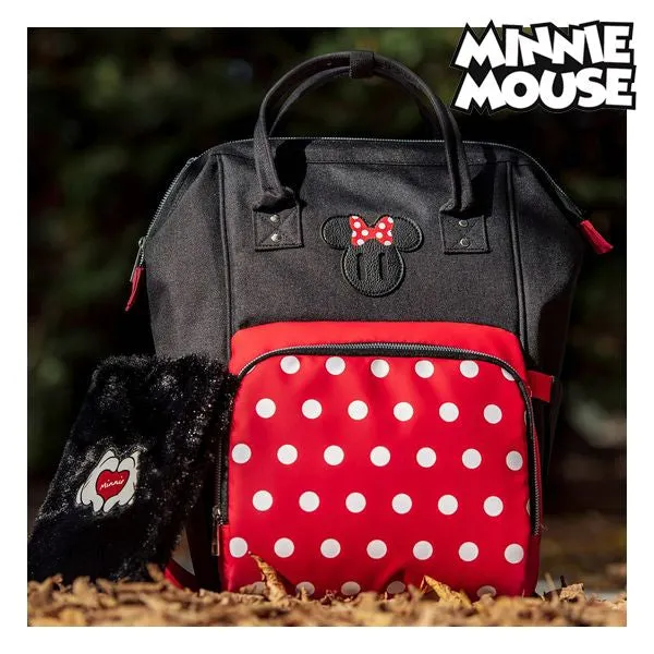 Casual Backpack Minnie Mouse Black Red