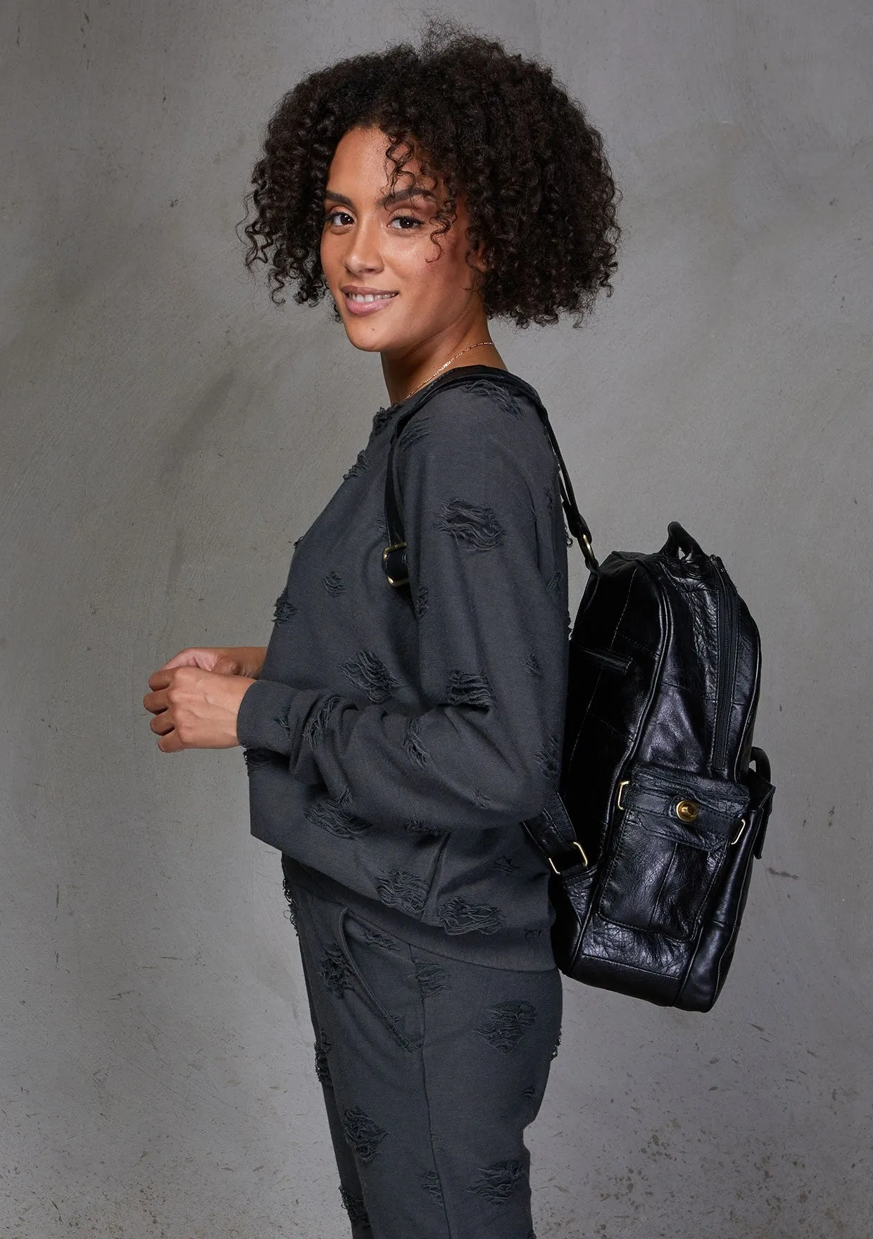 Casual Leather Backpack