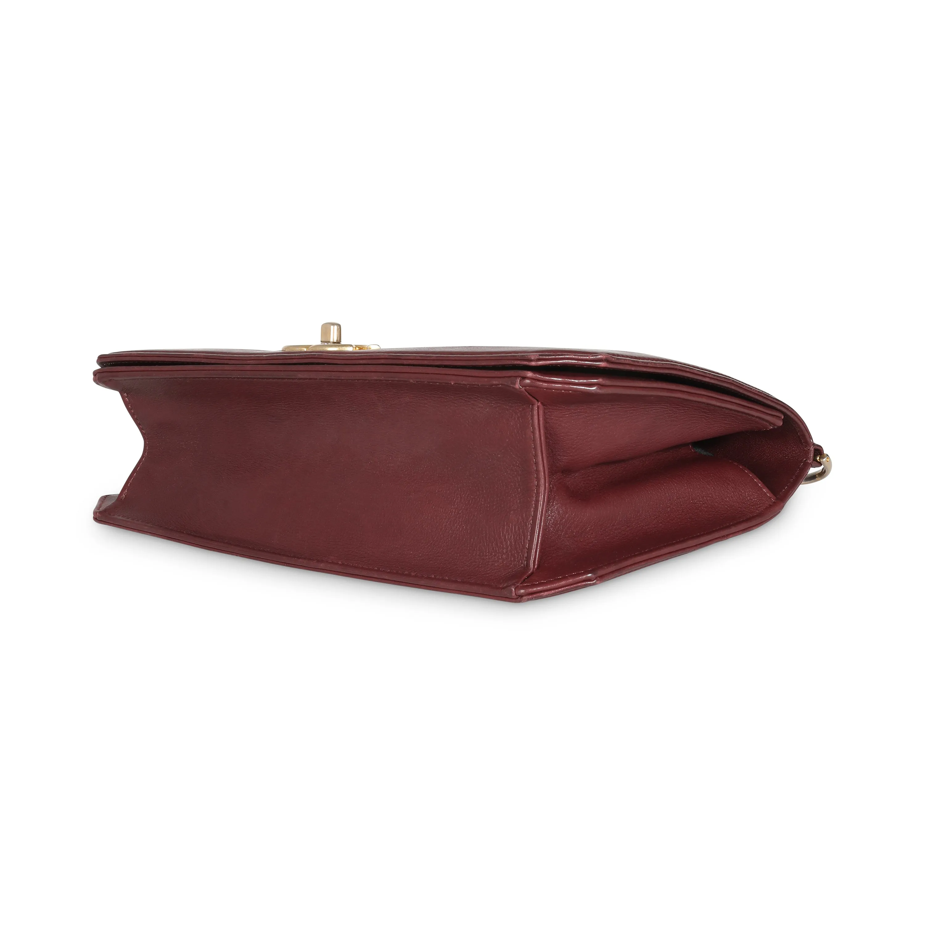 CHANEL Burgundy Quilted Lambskin Large New Bag