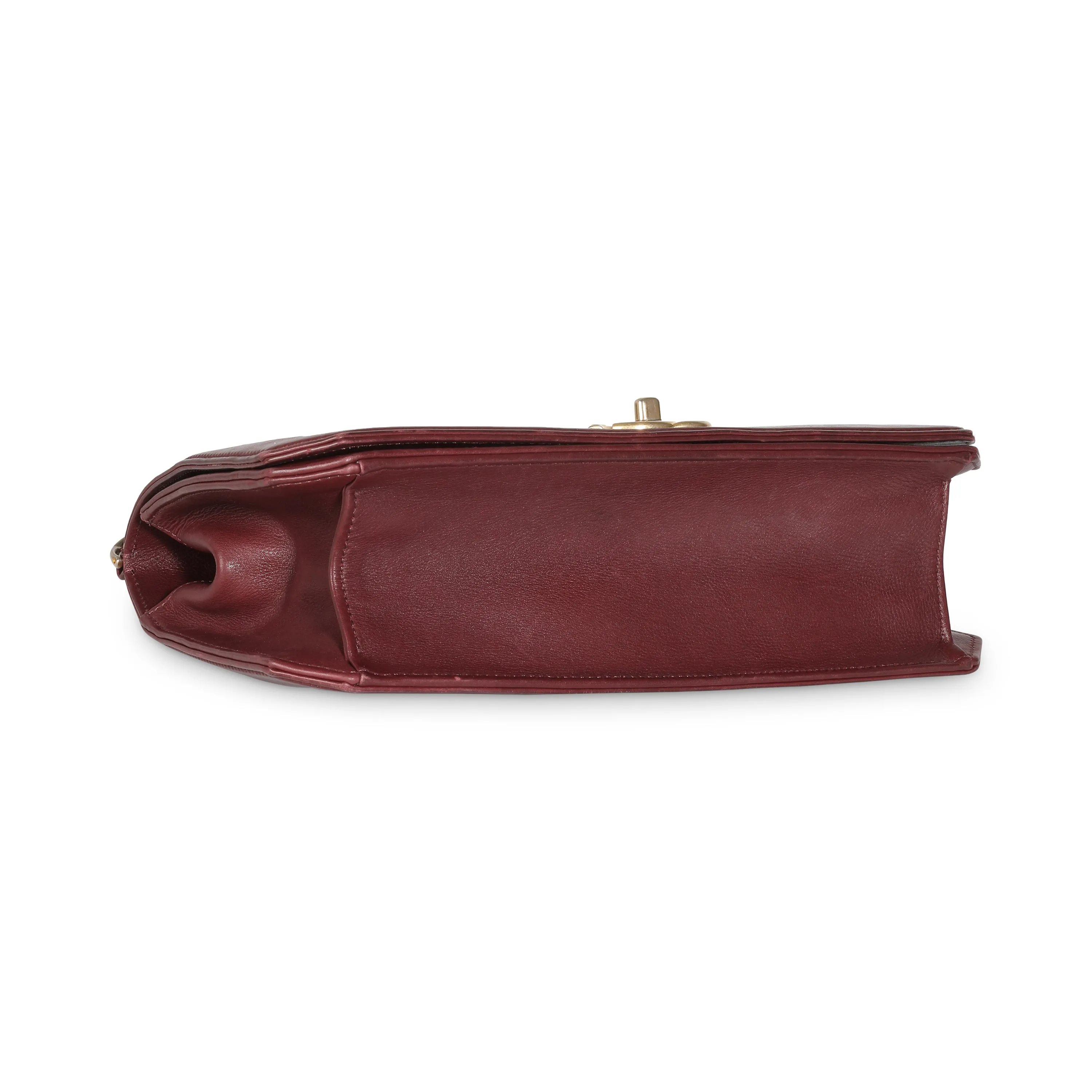 CHANEL Burgundy Quilted Lambskin Large New Bag