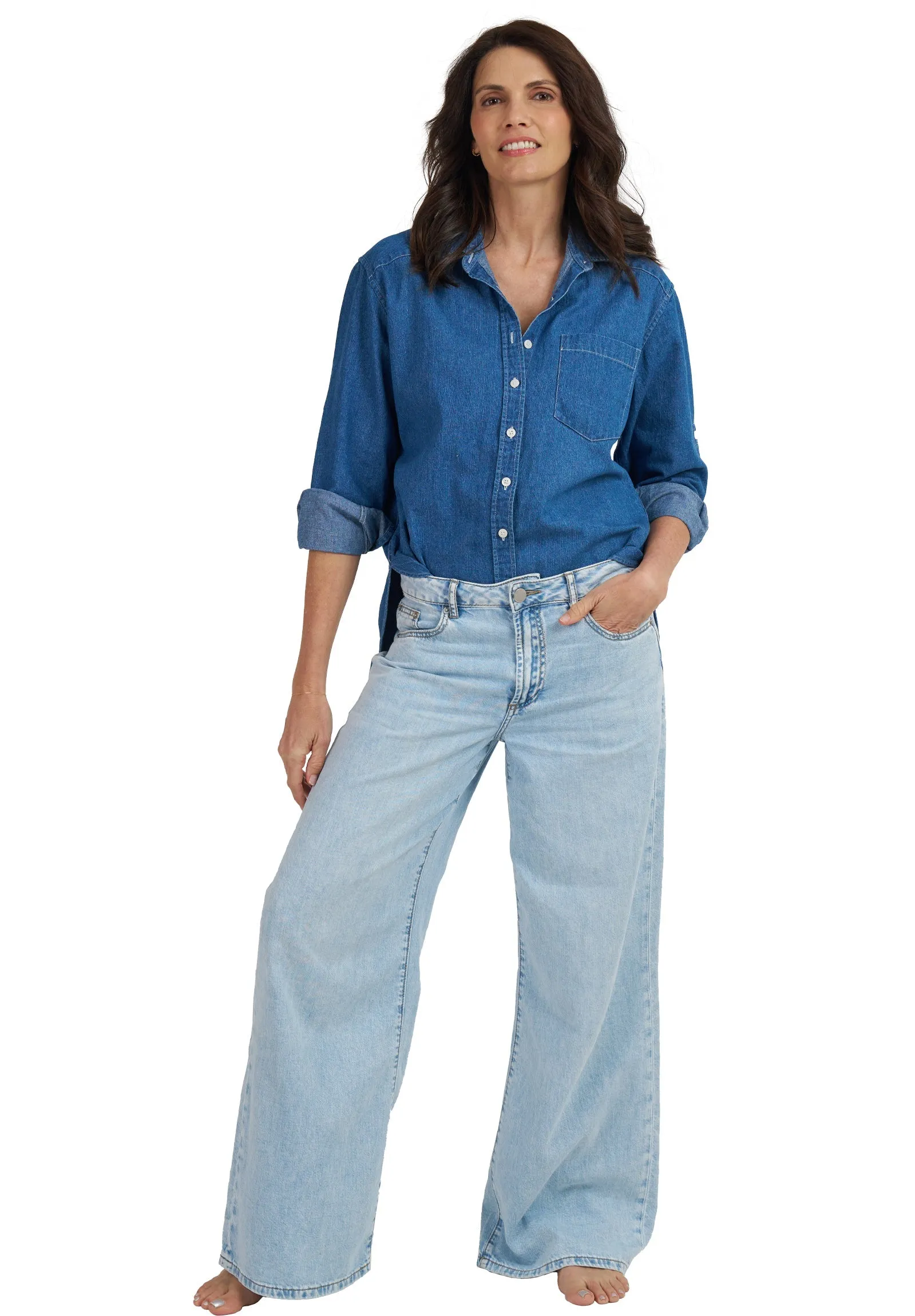 Denime Light Blue Linen Shirt