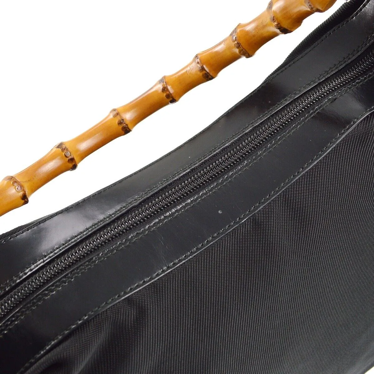 Gucci Black Bamboo Hobo Handbag