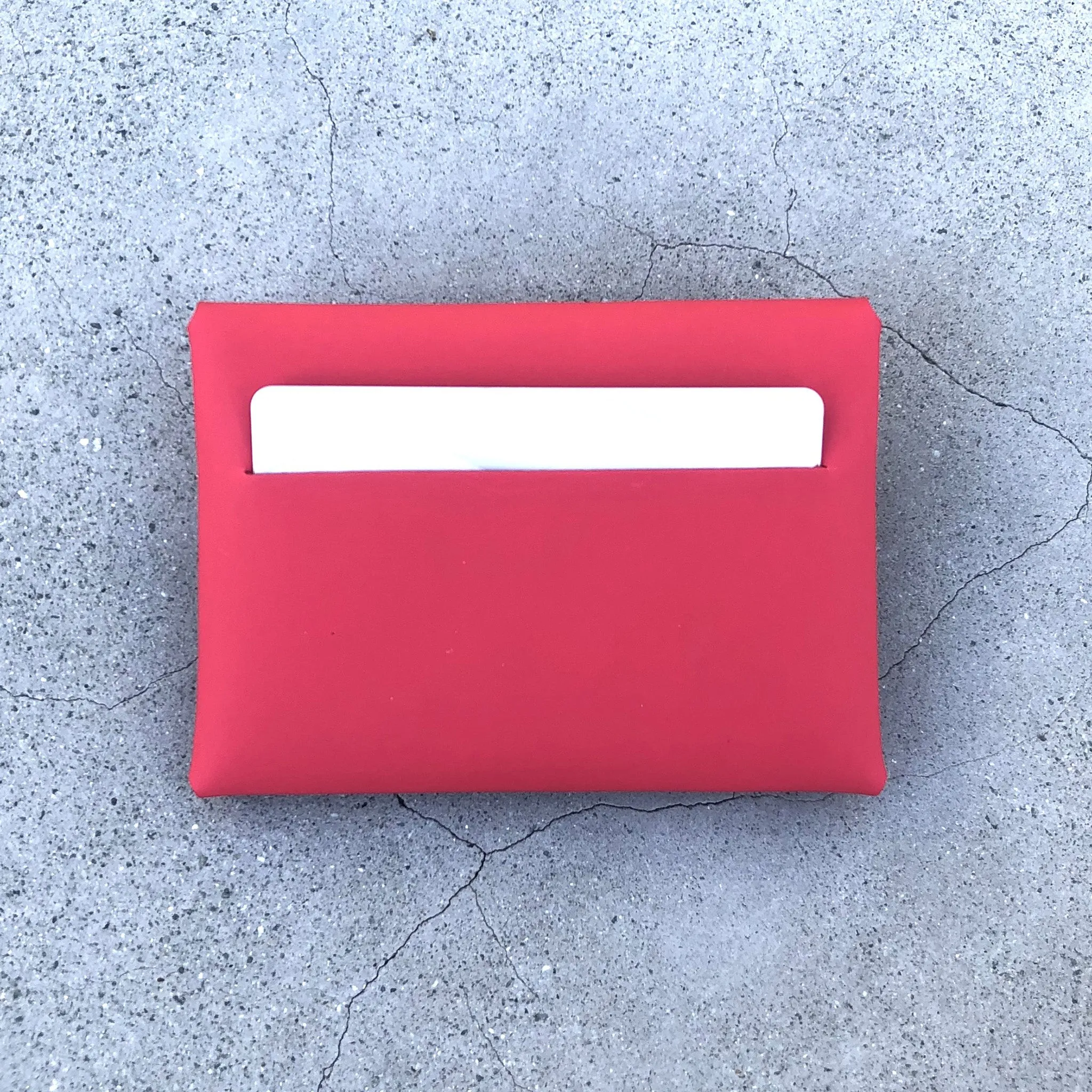 Minimal card holder wallet- Raspberry Red