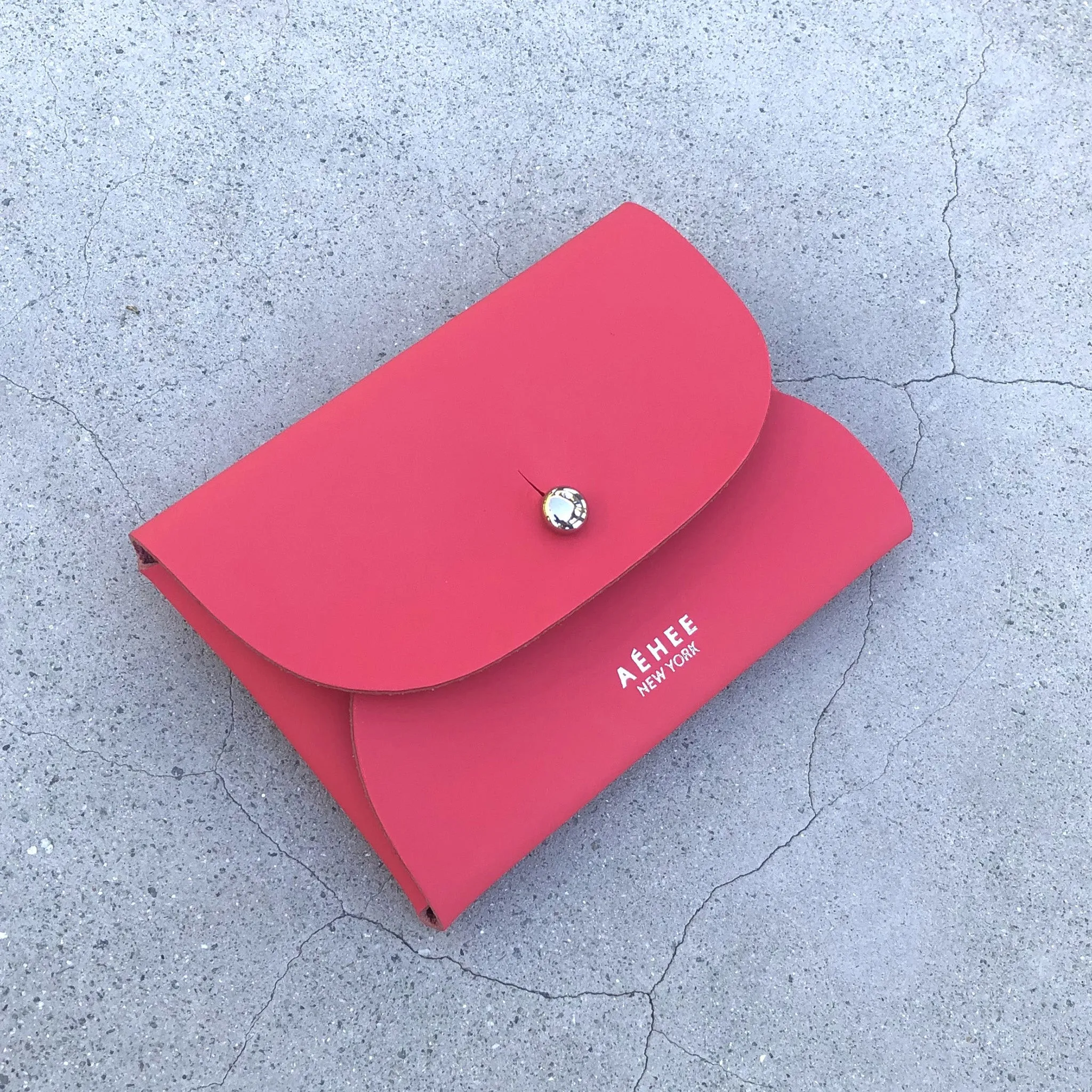 Minimal card holder wallet- Raspberry Red