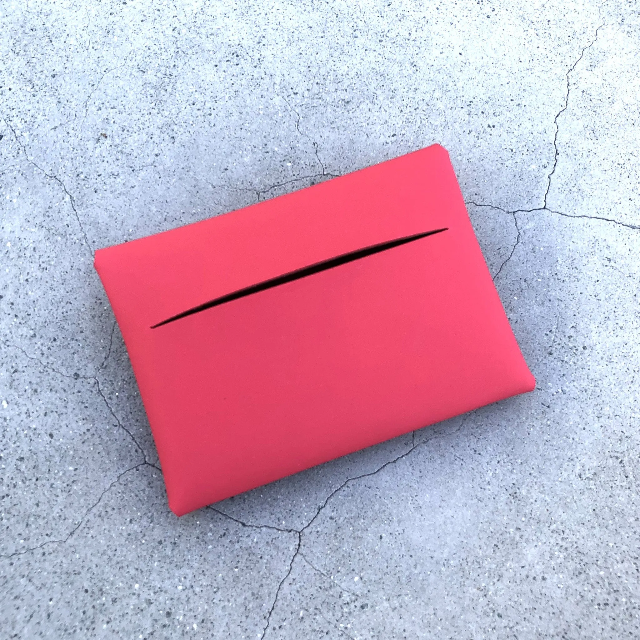 Minimal card holder wallet- Raspberry Red