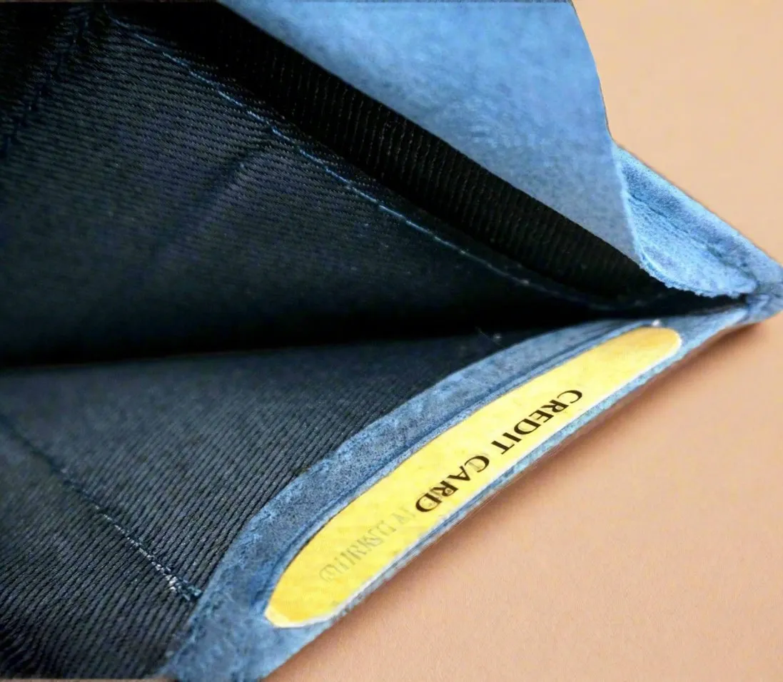 Personalised Slim Leather Mens Wallet- BLUE