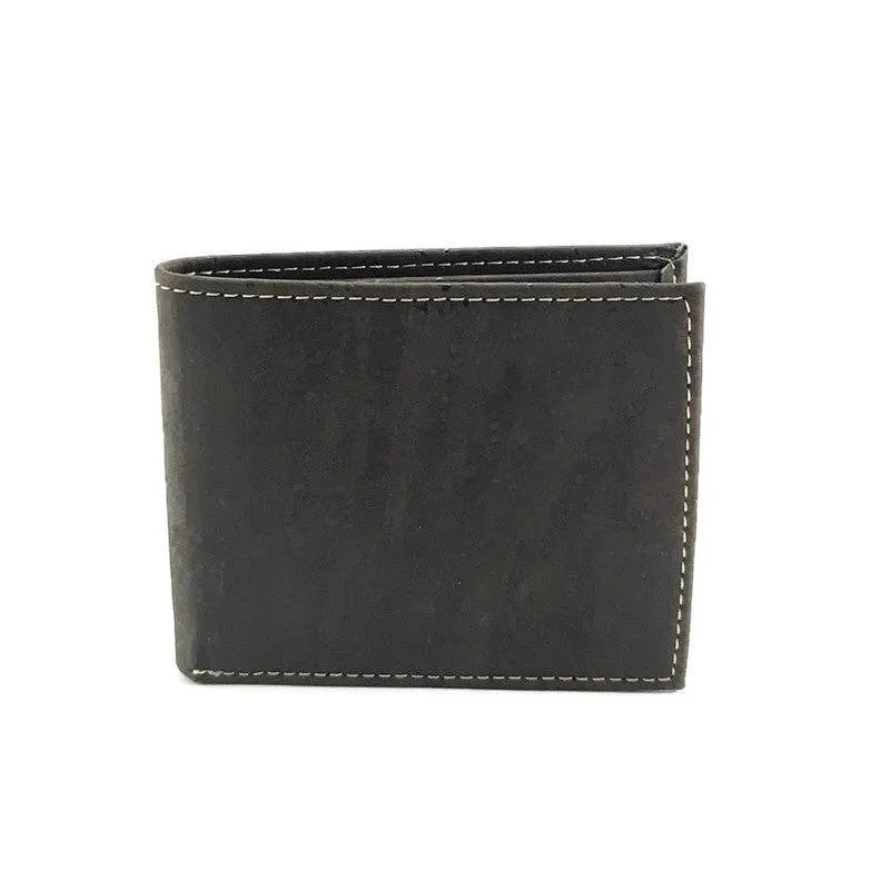 Slim Cork Wallet Minimalist Vegan Wallet for Men in Brown