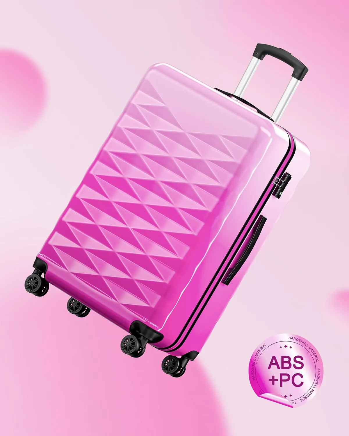 Suitour Carry on Suitcase Airline Approved, Hardside Lightweight Rolling Luggage for Women (20" Carry-on)