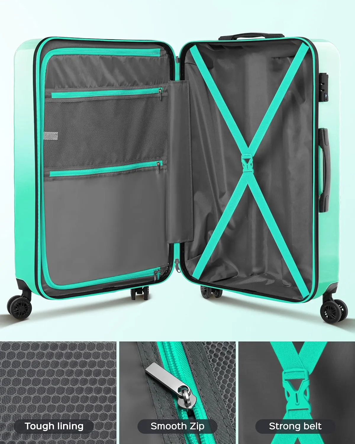 Suitour Carry on Suitcase Airline Approved, Hardside Lightweight Rolling Luggage for Women (20" Carry-on)