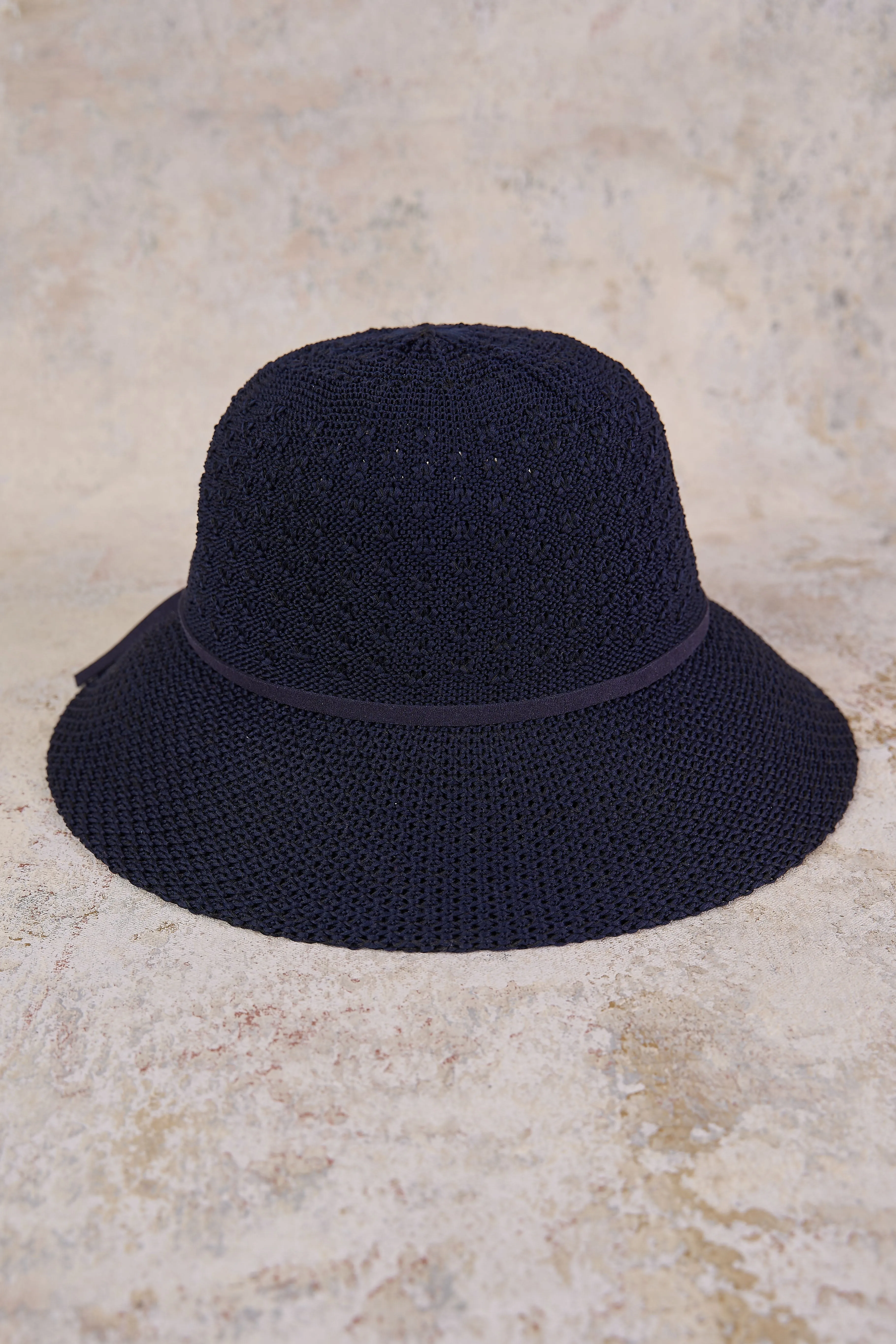 Summer Woven Cloche - Ink