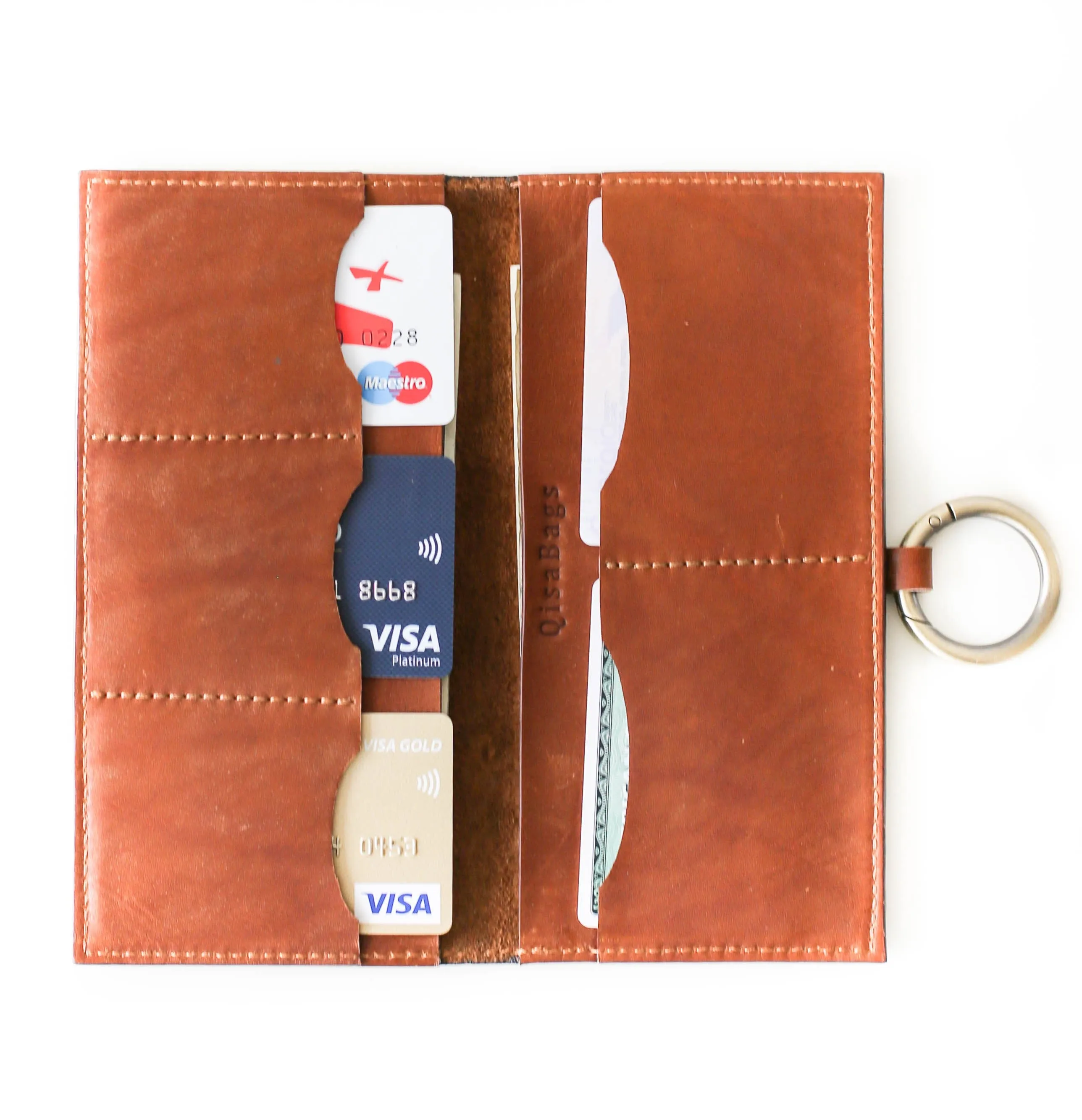 Women's Bifold Brown Leather Wallet - N02