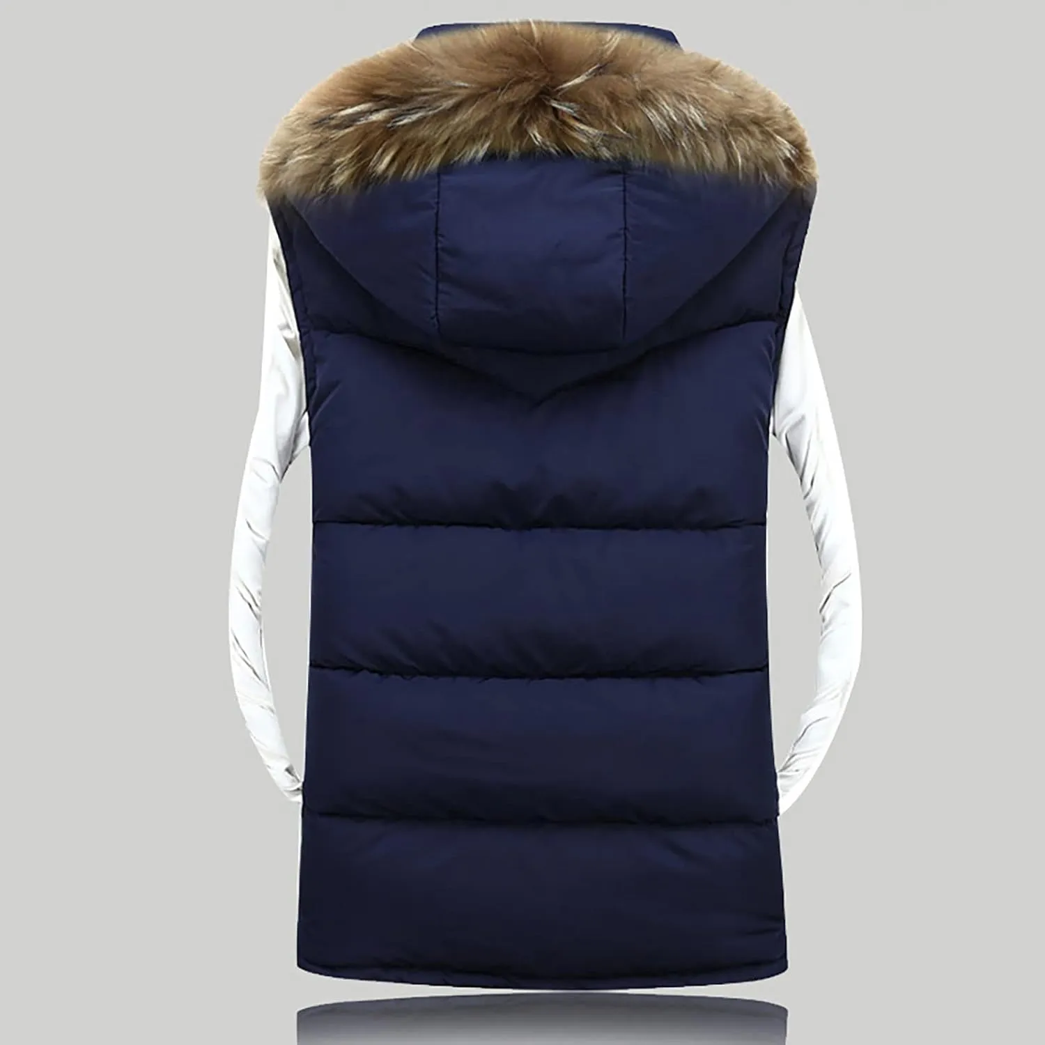 Ymosrh Mens Coats and Jackets Stylish Winter Zipper Fashion Color Waistcoat Vest Top Coat Coats Jackets Plus Size