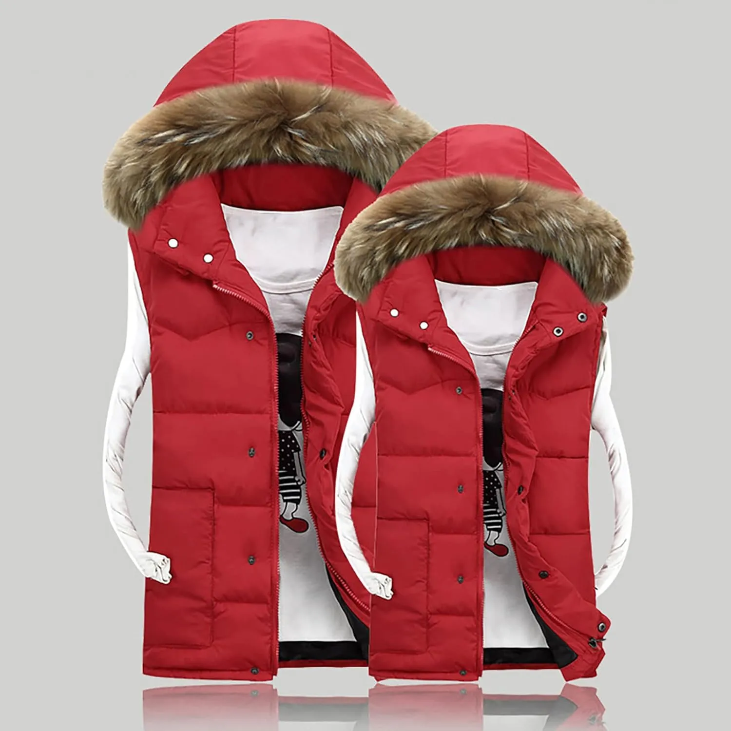 Ymosrh Mens Coats and Jackets Stylish Winter Zipper Fashion Color Waistcoat Vest Top Coat Coats Jackets Plus Size